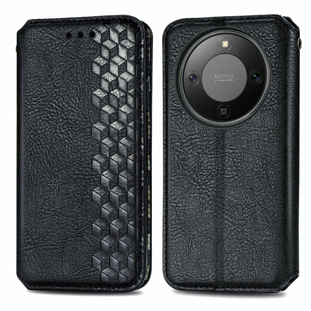 For Honor X70 Pro 5G Case Rhombus Imprint PU Leather Wallet Phone Cover