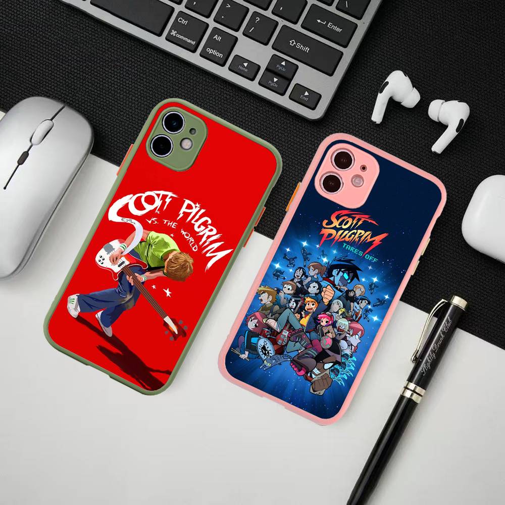 S-Scott Pilgrim Silicone Case For iPhone 16 15 14 13 12 11 Pro Max Plus X XS MAX Shockproof Matte Cover