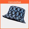 Vintage Printed Cotton Polyester Fisherman Cap With Double Sided And Eye Print Design For Women Men
