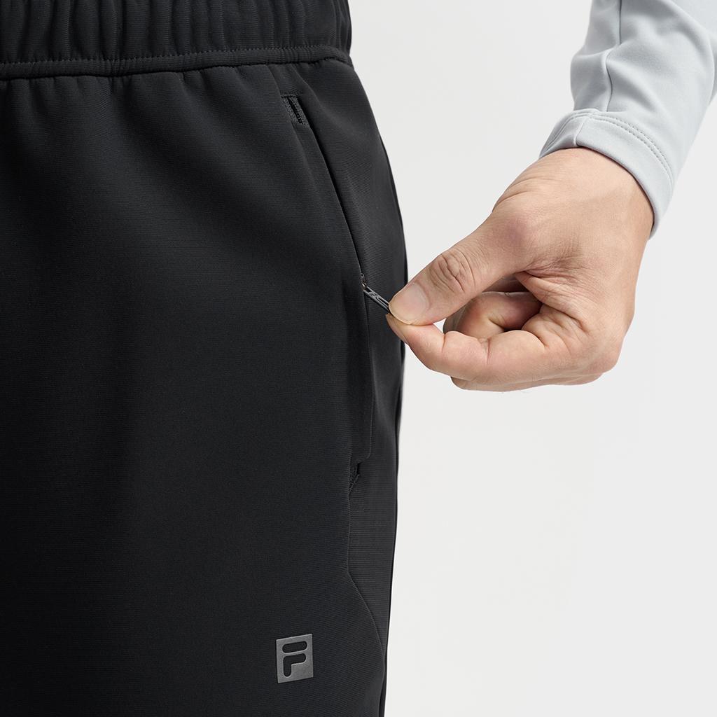 Fila Fleece Lined Warm Simple Comfortable Versatile Knitted Sports Pants Men Bottoms Deep-Black A11M541605FBK