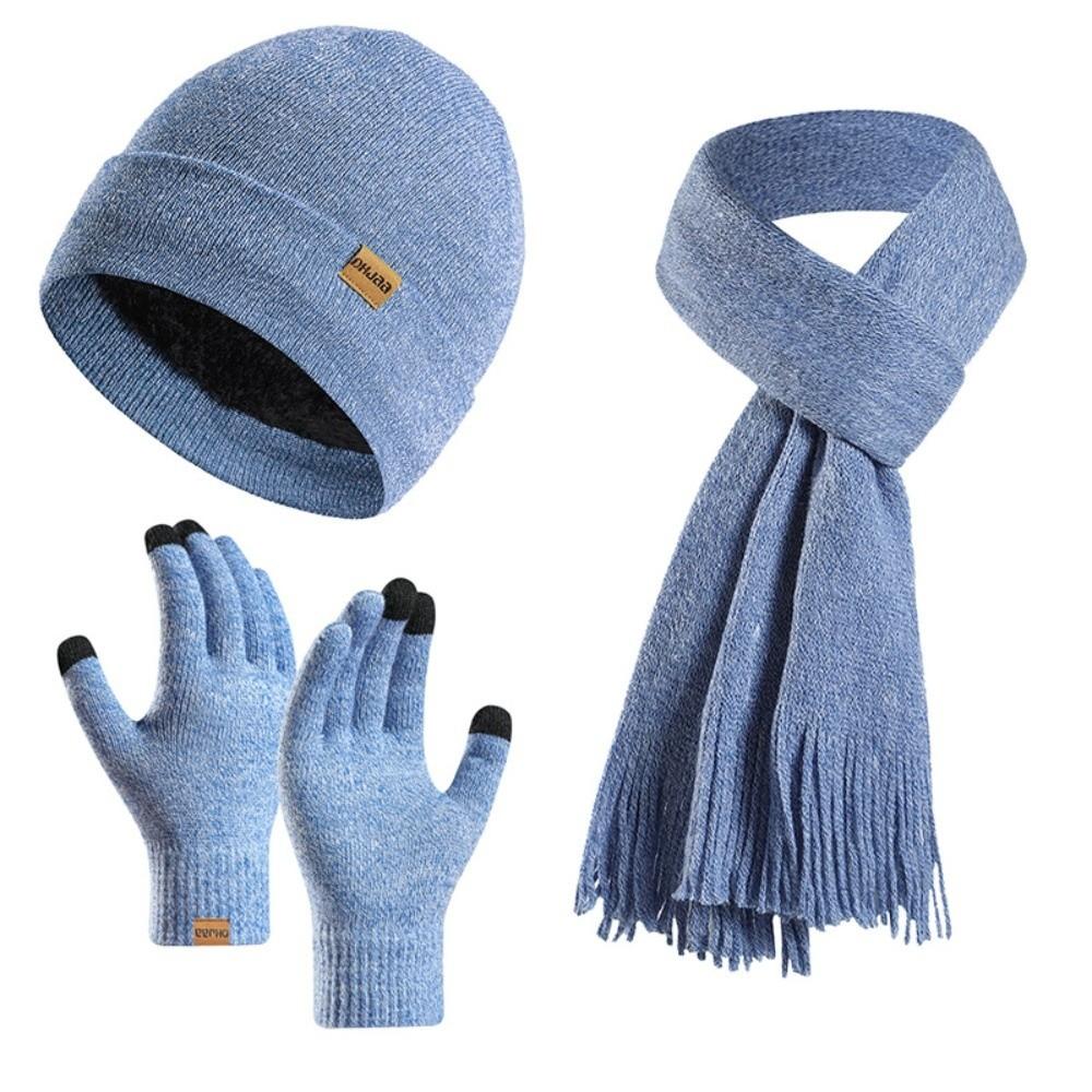 Elastic Cold Proof Gloves  Pullover Cap Beanies Cap Knitted Scarf  Men