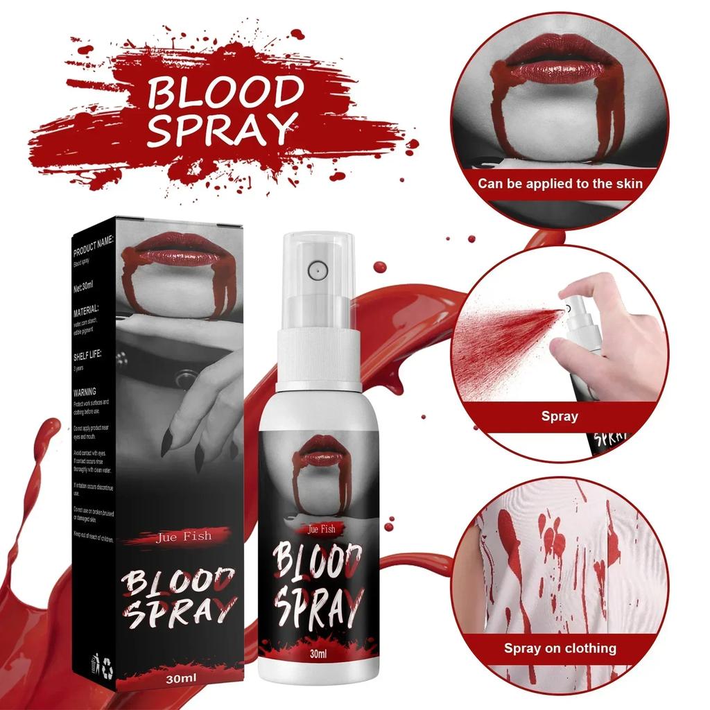 Fake Blood Spray Vivid Effect Real Color Liquid Simulation Blood for Halloween Makeup Zombie Clothes Haunted Houses Monster