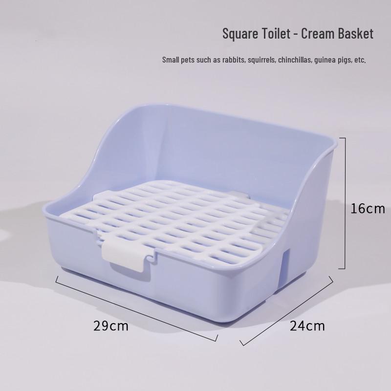Raised Anti-Splash Triangle Pet Toilet for Rabbits, Guinea Pigs, and Chinchillas – Small and Large Sizes Available