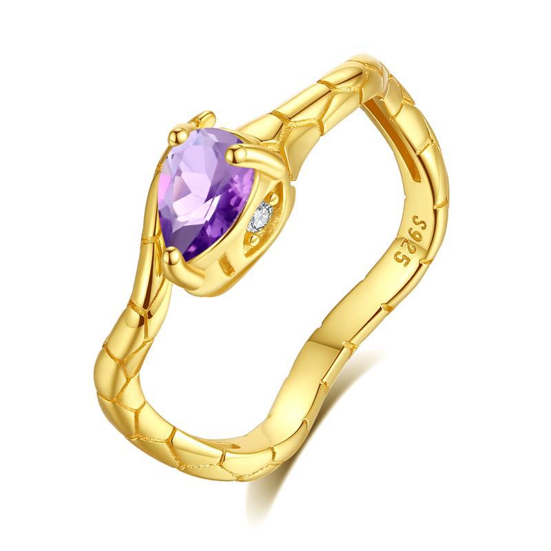 Serpentine ring s925 sterling silver niche silver inlaid with natural color treasure versatile opening ring opening adjustable fashion gift opening adjustable
