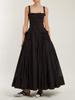 French Retro White Spaghetti Strap Backless Ruffled Slimming Maxi Dress
