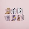 Character Cartoon Trendy Brooch Eyecatching Geometric Design Alloy Pin
