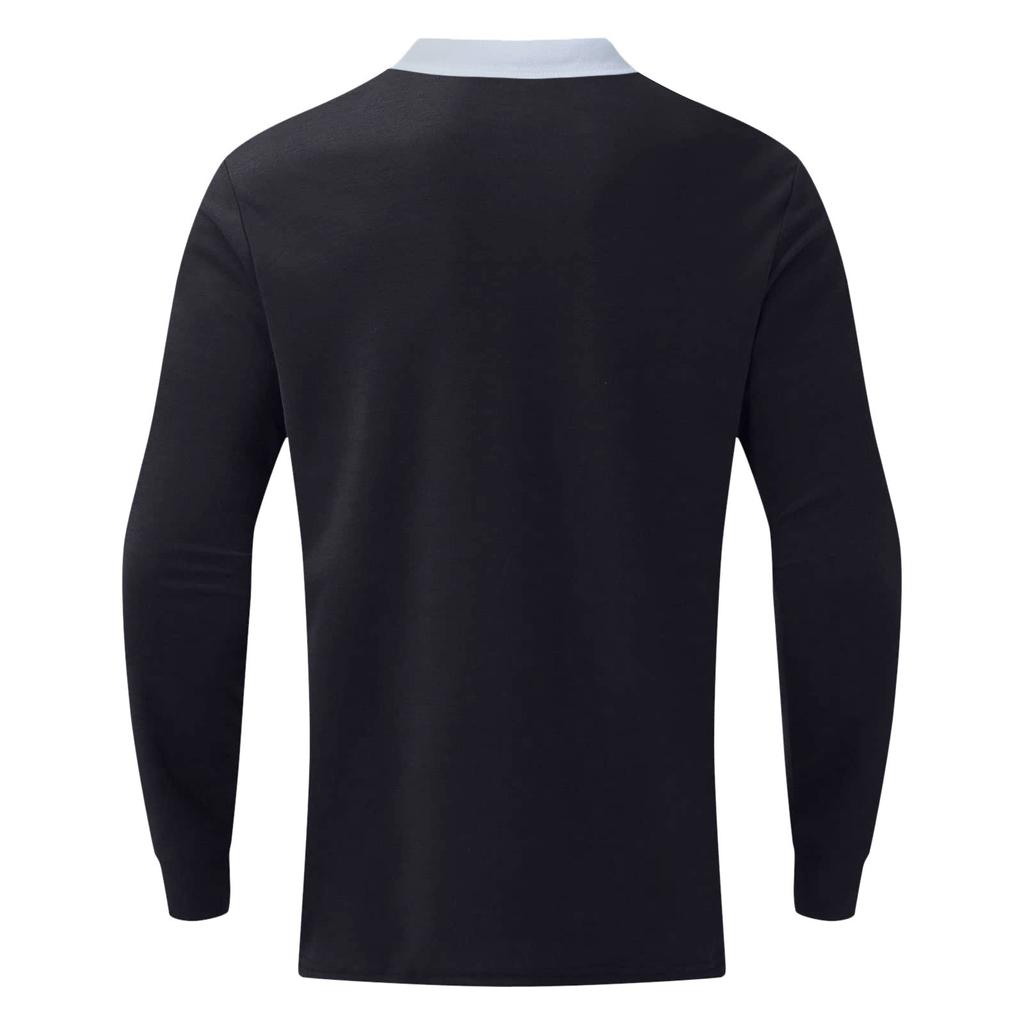 Men's Fashion Zipper Stitched T-Shirt Long Sleeve Lapel Pullover Top Blouse
