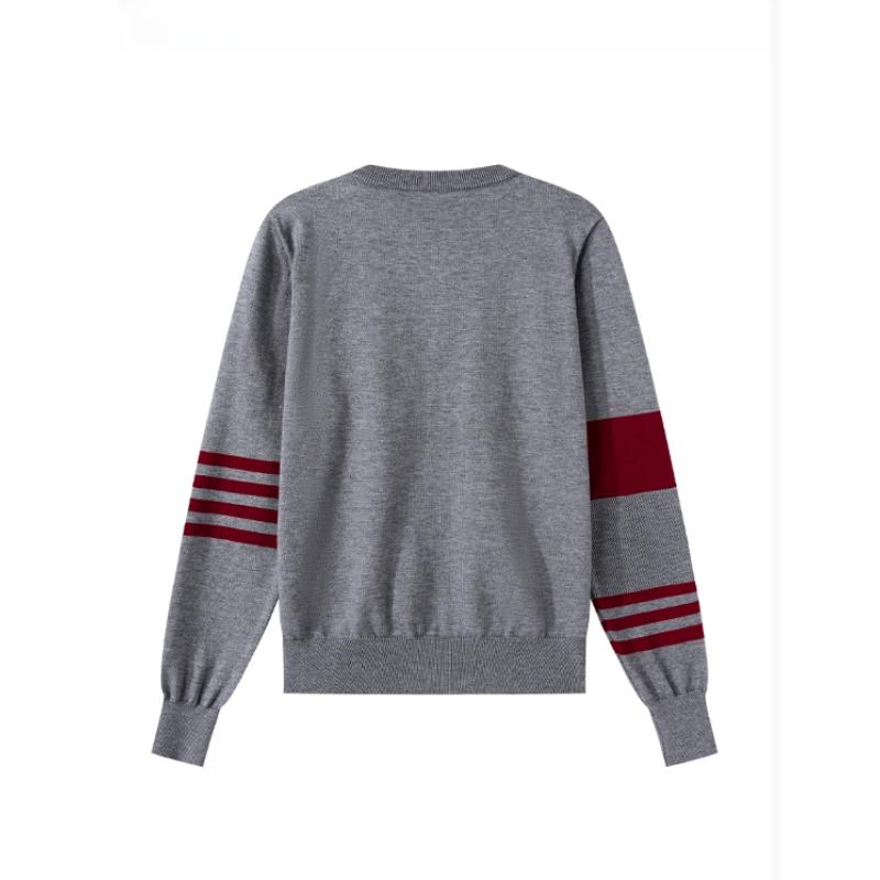 Retro Color-blocking Striped Knitted Cardigan for Women, Autumn Round-neck Single-breasted Sweater, A Unique and Versatile Top