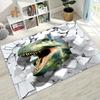 3D Illusion Breaking Wall Dinosaur Animal Series Rug for Bedroom Living Room Sofa Home Doormat Decor,Large Non-slip Floor Mat