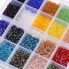 Box Set Faceted Glass Bicone Beads Set Czech Crystal Austria Seed Charm Glass Bead Loose Spacer Beads for Jewelry making DIY