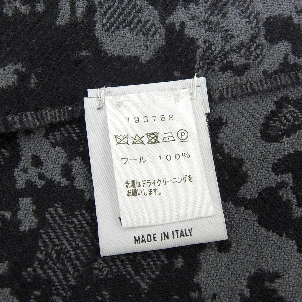 Great BERLUTI Shawl Overall Handle Gray Black Wool Mens Used