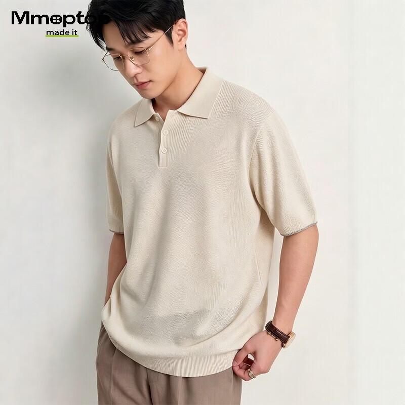MMOPTOP Men's Linen Blend Knit Polo Shirt