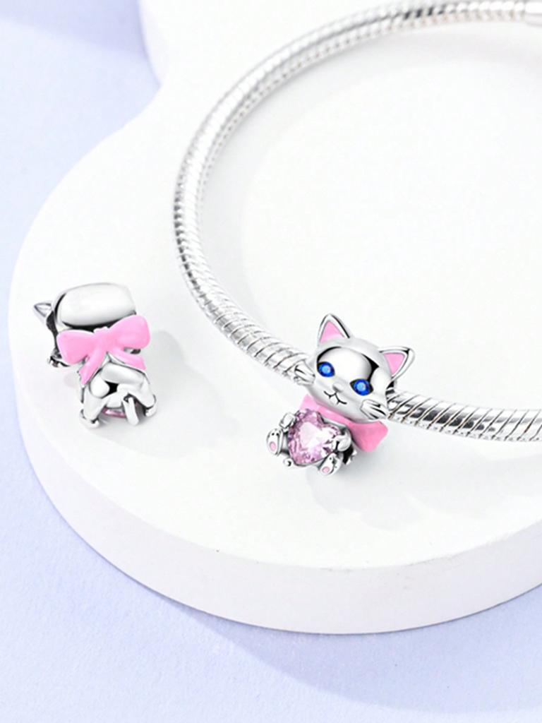 Charms Plata Lovable Kittens And Puppies Beads Charm Copper Plated Fit Charms Original Bracelet For Jewelry Making Diy Charm