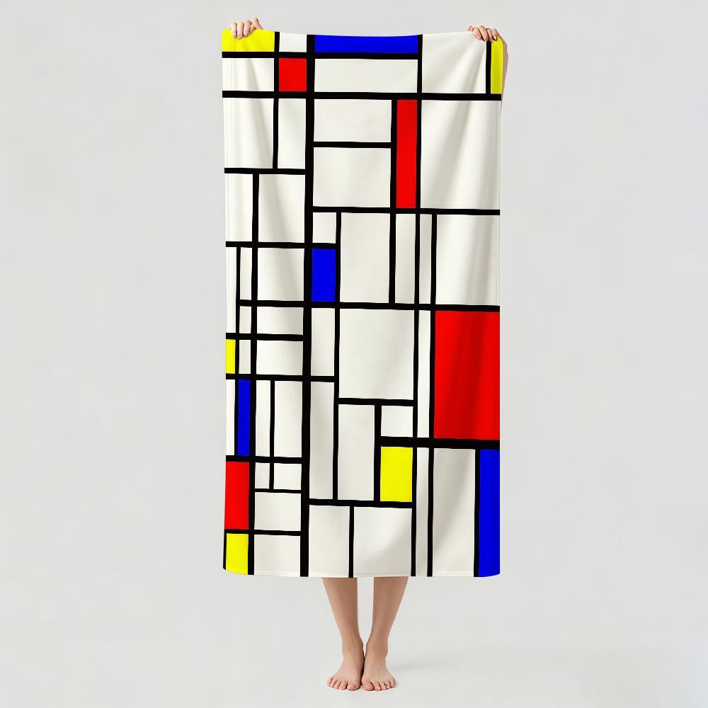 Fashion print P-Piet M-Mondrian Towel Drying Bath Towel Applicable To Light Swimming Camping Yoga Beach Out