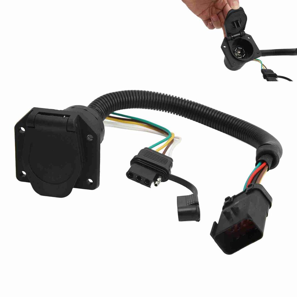 Trailer Wiring Harness 7 Pin 4 Pin Multi Plug Trailer Towing Plug Cord 20135 Replacement for Dodge Ram 1500 2000‑2008