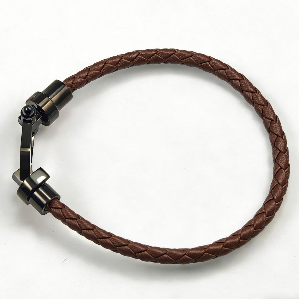 European and American Fashion U-shaped Bracelets Multi-color Braided Leather Rope Magnet Buckle Horseshoe Bracelet Personality Trend