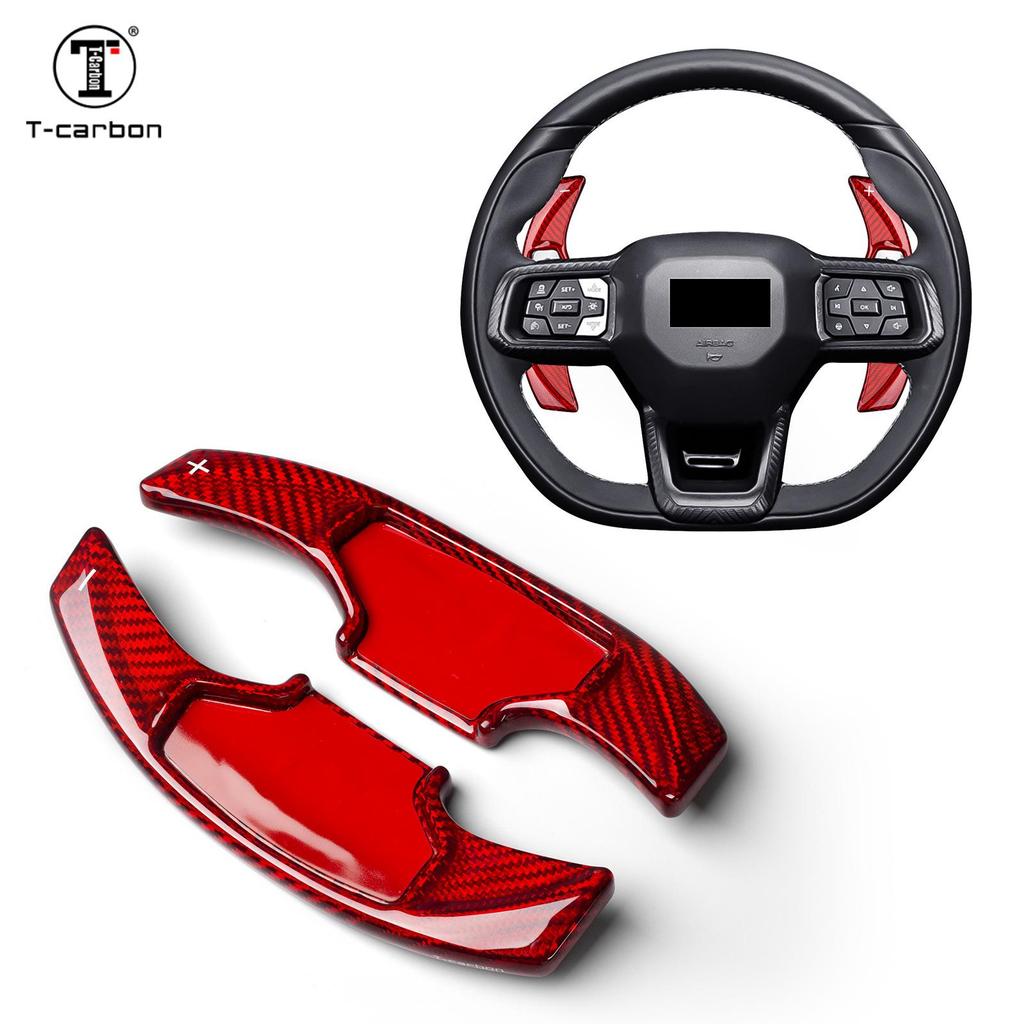 T-Carbon Carbon Fiber Shift Paddles for Ford Mustang 2425 Steering Wheel Extension