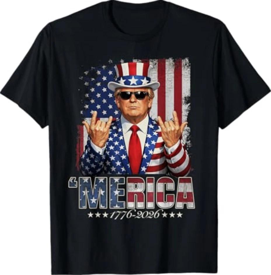 Trump 250th Birthday of America 250 Years 4th of July Trump T-Shirt L
