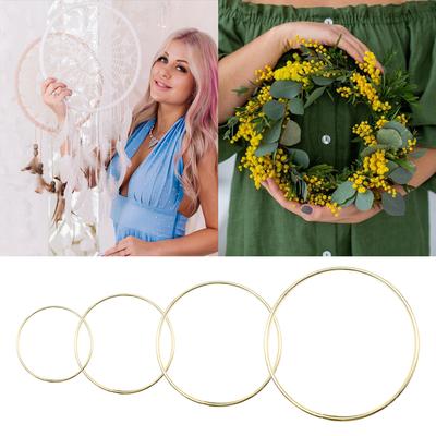 1/10pcs Handmade 5-40cm Wind Chime Gold Metal Macrame Hanging Decoration Hoop Rings Deco Dream Catchers DIY Crafts Wedding Home