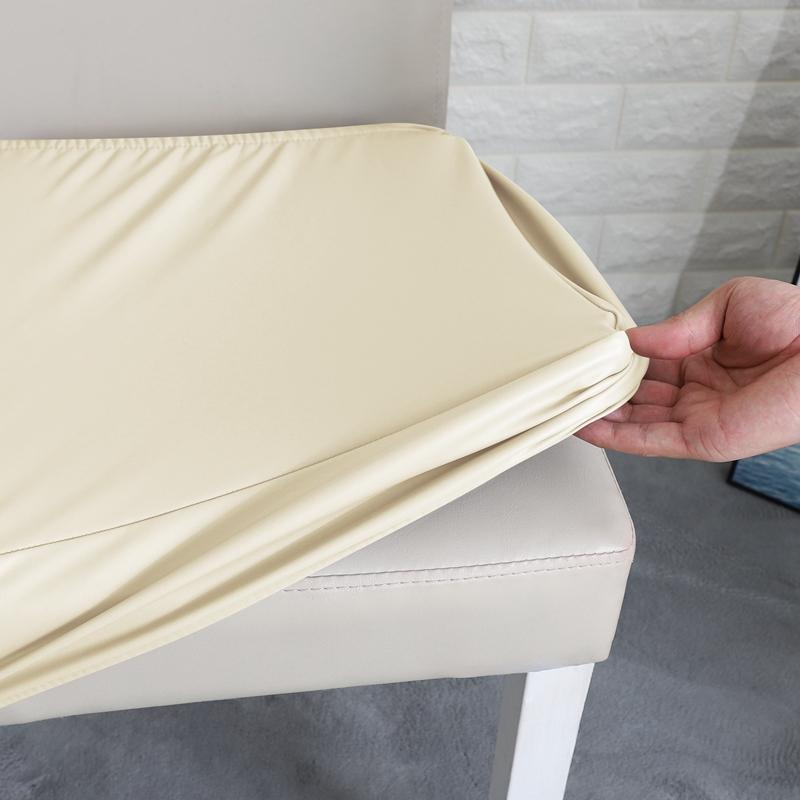 100% Waterproof PU Material Elastica Chair Cover for Dining Room Chair Seat Slipcovers Protector for Pets
