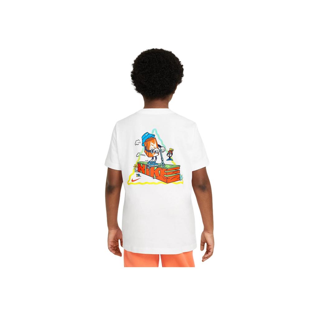 Nike Sportswear Comfortable Round Neck Pullover Short Sleeve T-Shirt Kids Tops White HQ3239-100