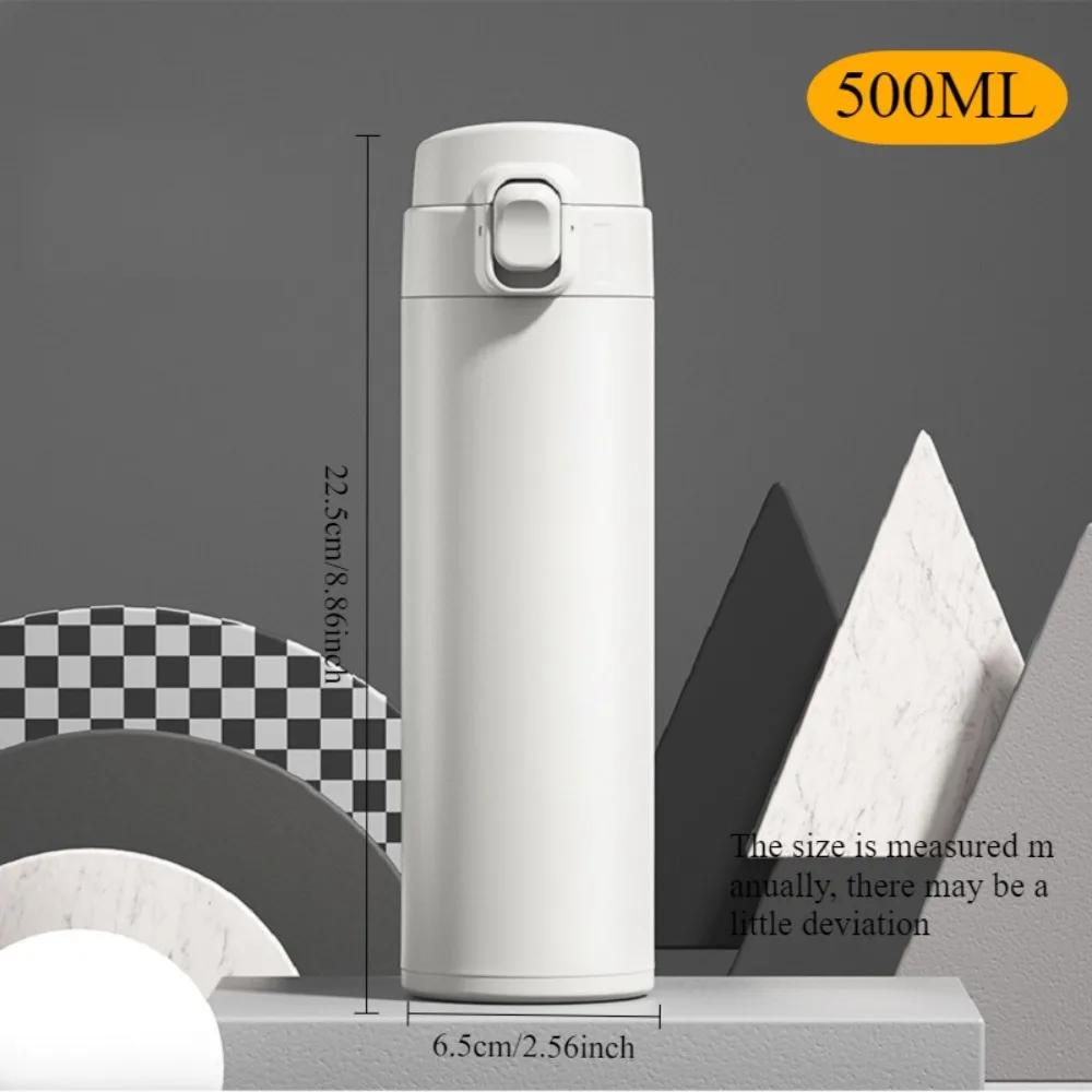 16oz Kovová láhev na vodu Nerezová ocel Odskakovací víčko Vakuová termoska Bez BPA Nepropustný Izolovaný hrnek Hrnček na kávu Láhev na vodu