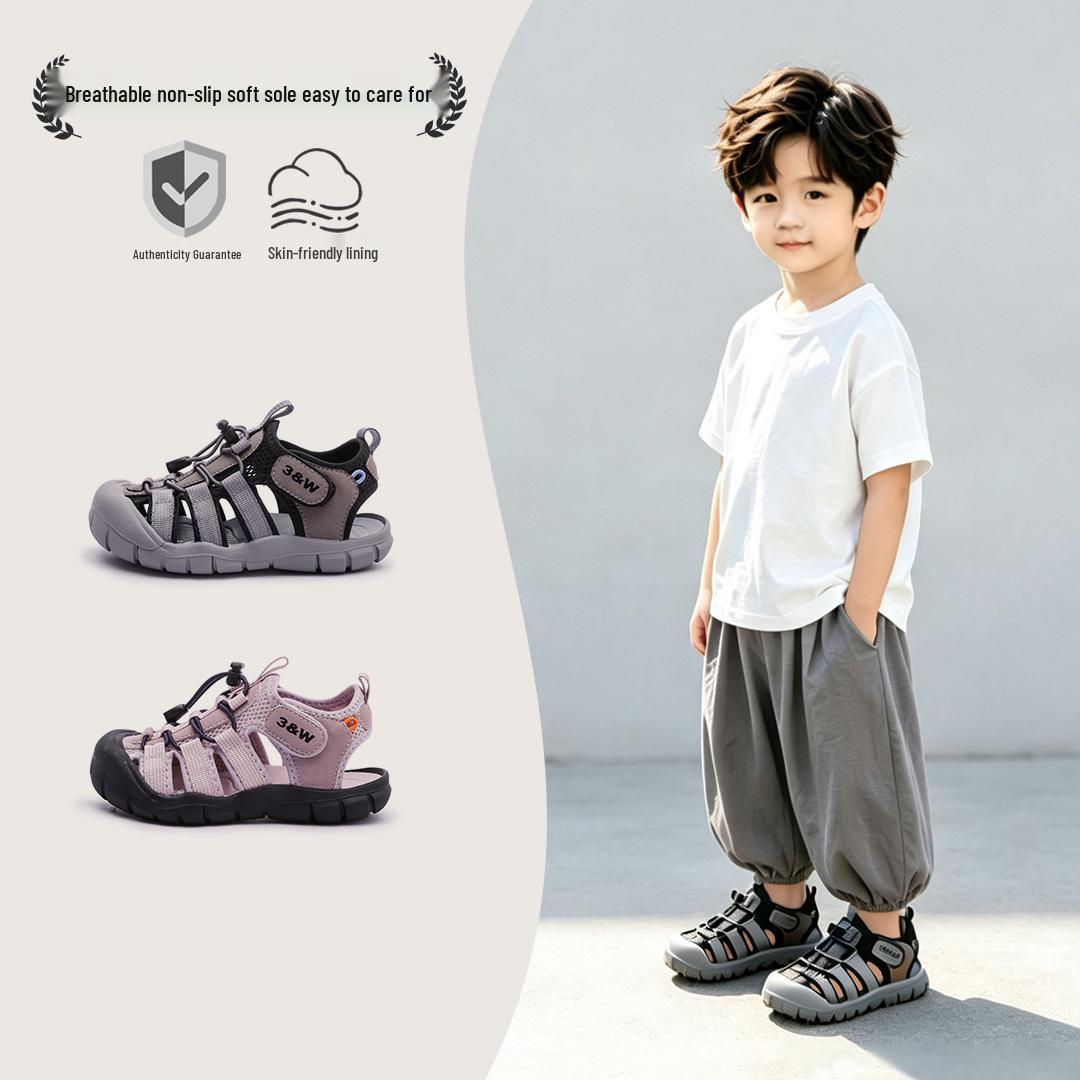 2026 Kids  Closed-Toe Trekking Sandals - Summer Soft Sole for Boys & Girls 27