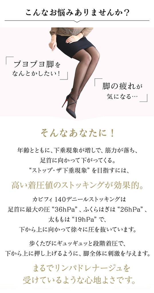 ENYA-KARIN Cabifi 140 Denier Graduated Compression Pantyhose, Black, L/LL