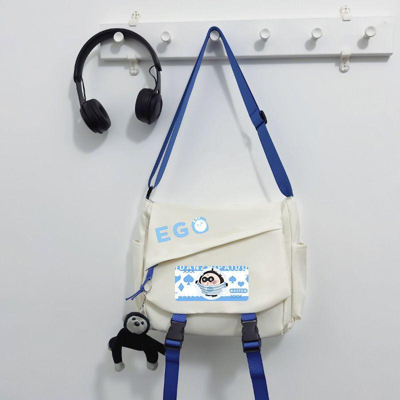 Egg boy party surrounding animation cartoon cute with crossbody shoulder bag male and female students casual crossbody backpack [free orangutan charm]