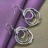 Silver-plated Copper Circle Pendant Earrings Fashion Jewelry