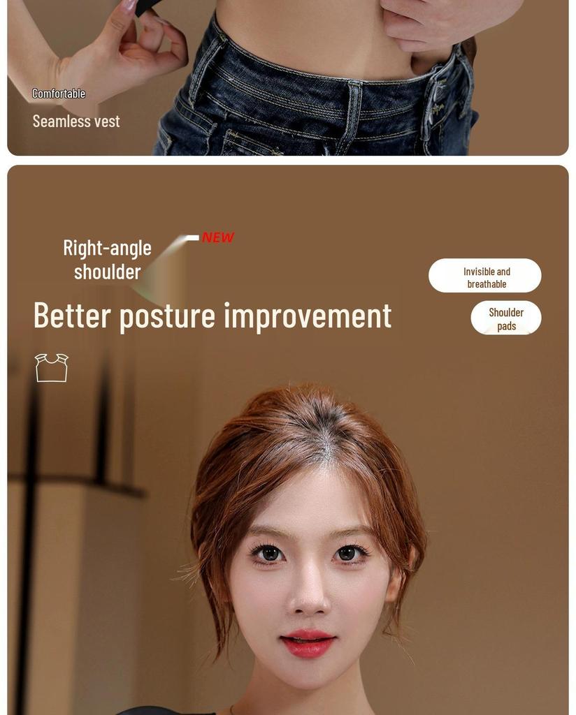 Biustonosz z niewidocznymi poduszkami na ramionach w kształcie kąta prostego: Bezszwowy pas piersiowy dla kobiet, zmniejszający widoczność dużych piersi