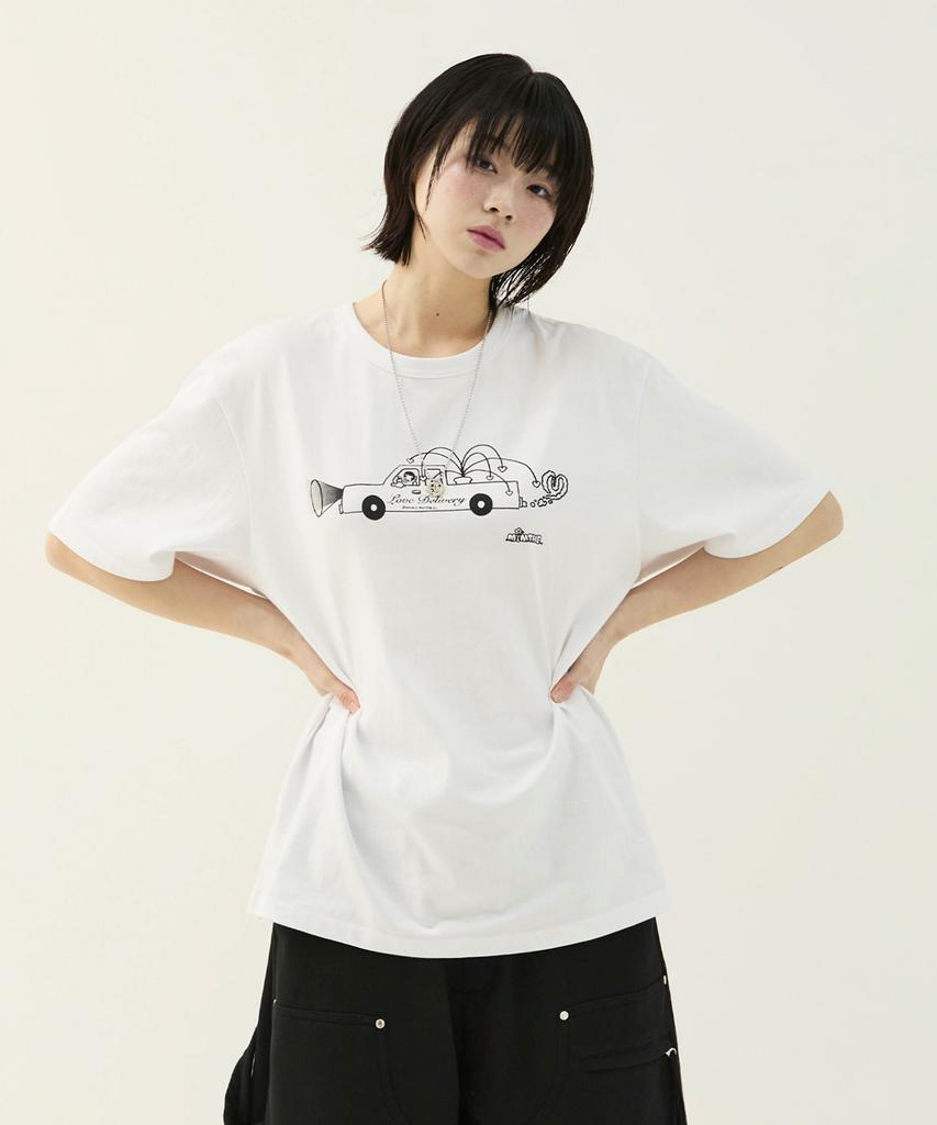 Mimdeowodeulobeu Burureu X Mimthe Love Delivery T-Shirt_White