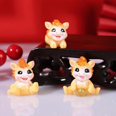 1/2Pcs Lifelike Zodiac Horse Mascot Ornament Resin 2026 Horse Year Figurines Decorative Chinese Miniature Horse Figures