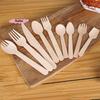 100Pcs Disposable Wooden Cutlery Set with Spoon Fork Knife for Party Ice Cream Yogurt Dessert High-Quality Tableware Pack