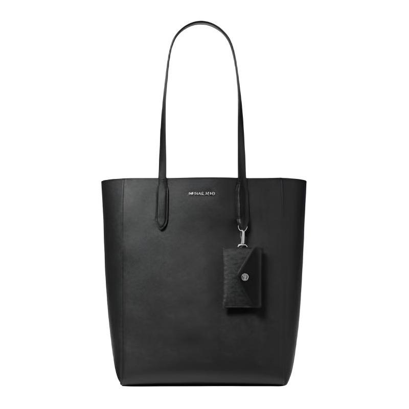 MICHAEL KORS Vincent Logo Removable Card Holder Leather Tote Shoulder Bag Large Women s Black чёрный
