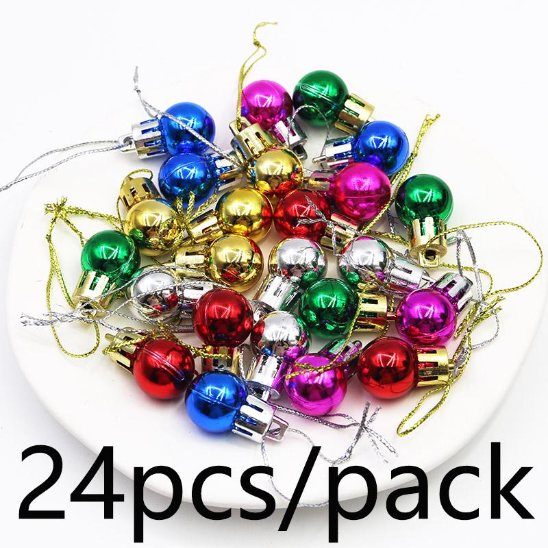 

(24pcs/bag) 20mm Color Christmas Ball Christmas Tree Decoration Bright Light Balls Festival Party Decorations Home Pendant DIY 20mm