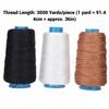 3Pcs 3000 Yards Bonded Nylon Thread Polyester High Strength Thread  For Sewing Machine