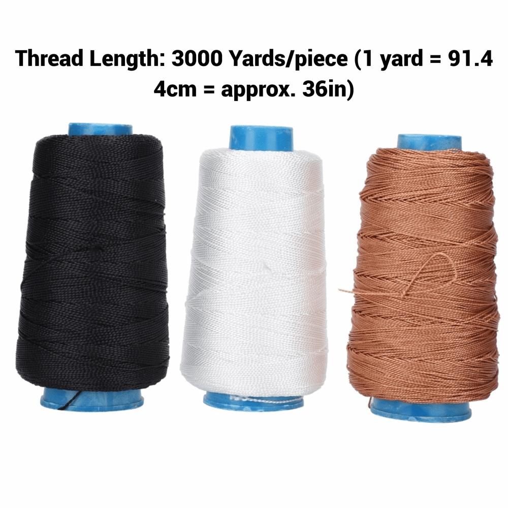 3Pcs 3000 Yards Bonded Nylon Thread Polyester High Strength Thread  For Sewing Machine