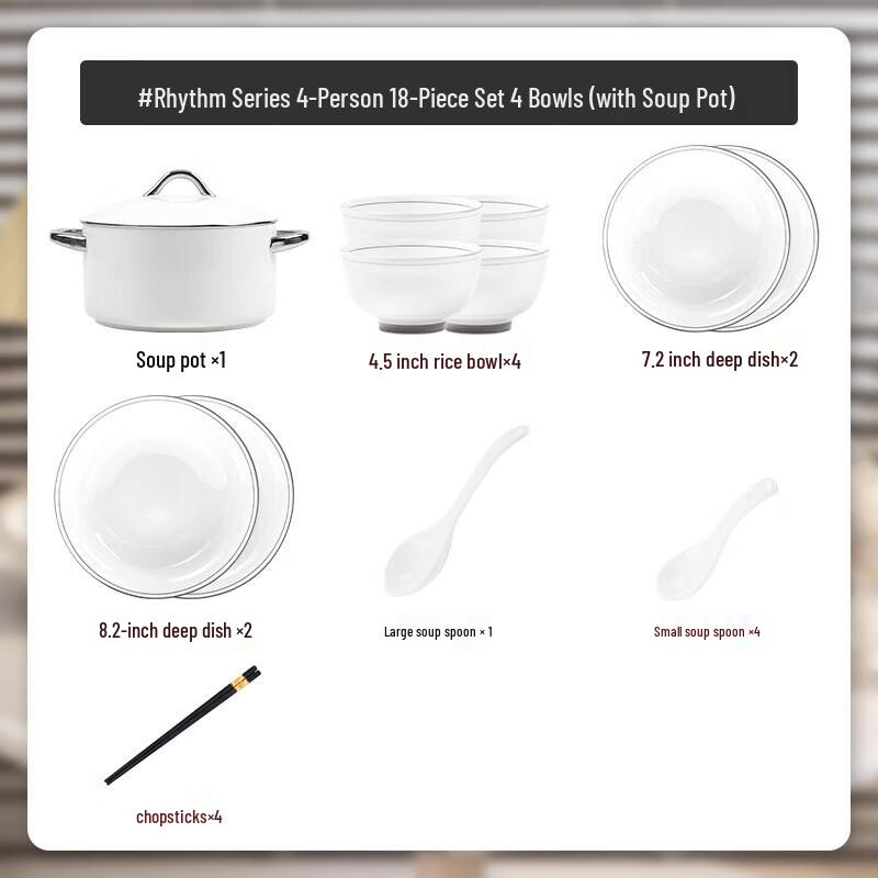 Kangmo Nordic Underglaze Ceramic Dinnerware Set