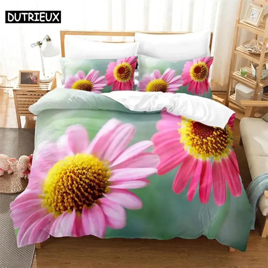 

Comforter Luxury New 3D Print Pink Flowers Comfortable Duvet Bedding Set Children Bedroom Decoration Home Textile Comforter (quilt)-EU Single(135*200cm)3pcs