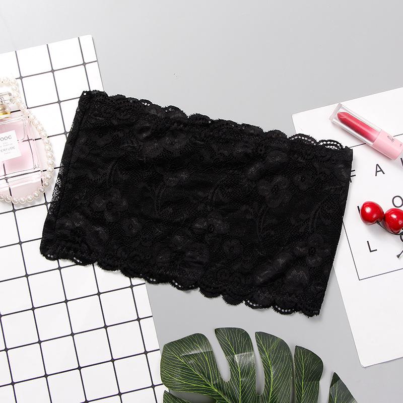 Spitzen-Trägerloses Bandeau-BH - Gepolstert, Anti-Exposition