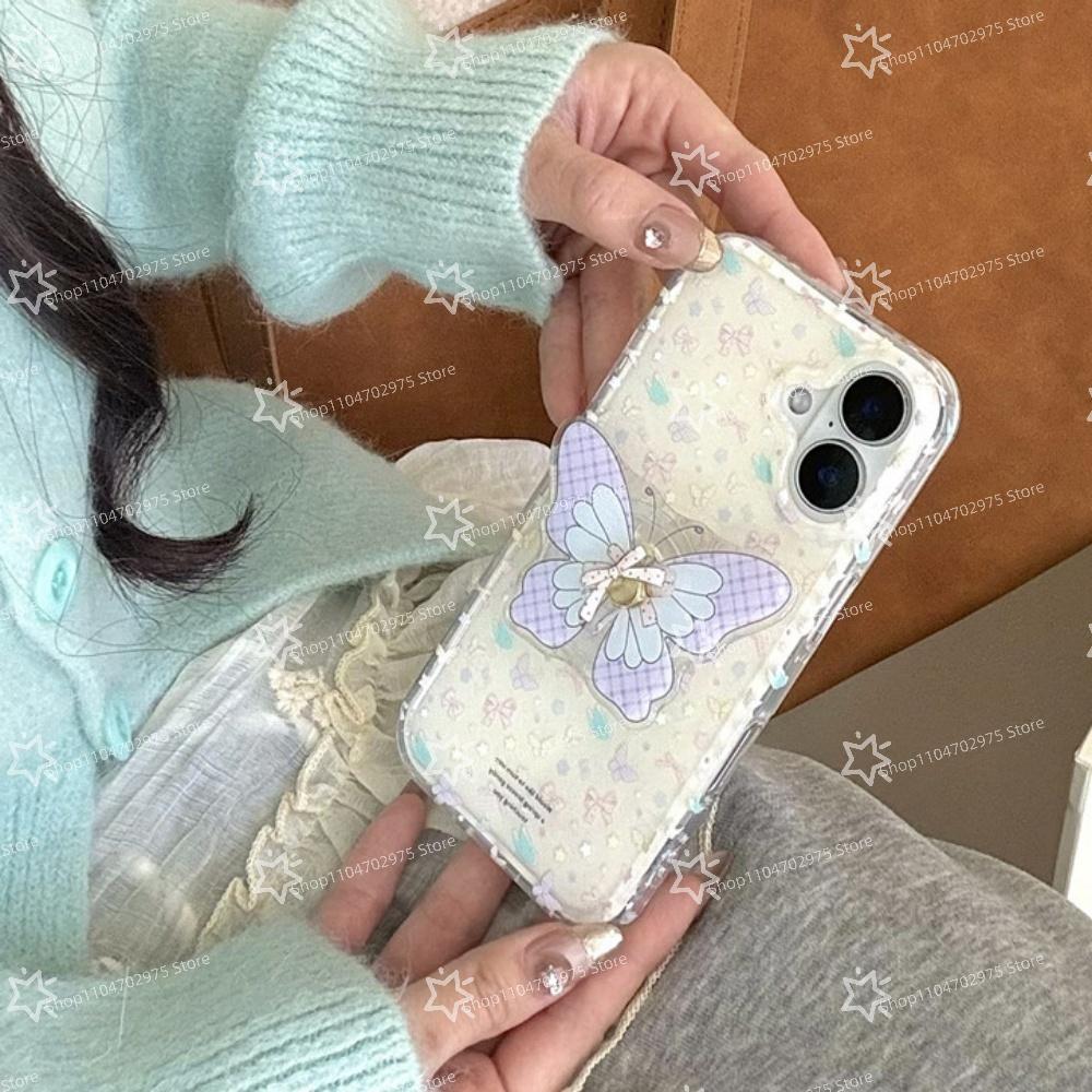 Korean Cute Rotate Butterfly Grip Tok Griptok Phone Holder  Stand Support For iPhone 15 Samsung Universal Accessories Holder