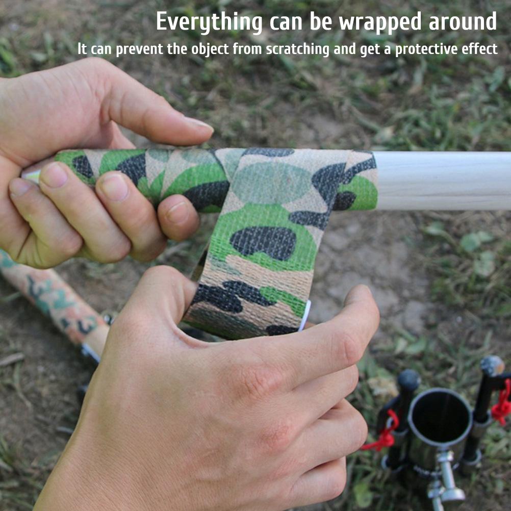6Pcs Camouflage Tape Camo Stretch Bandage Self Adhesive Protective Wrap for Outdoor Camping