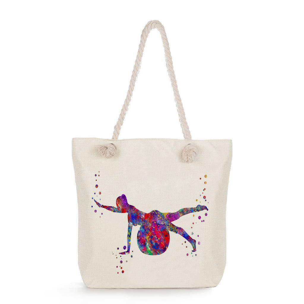 Gymnastics Print Thick Rope Single-shoulder Beach Bag  7248