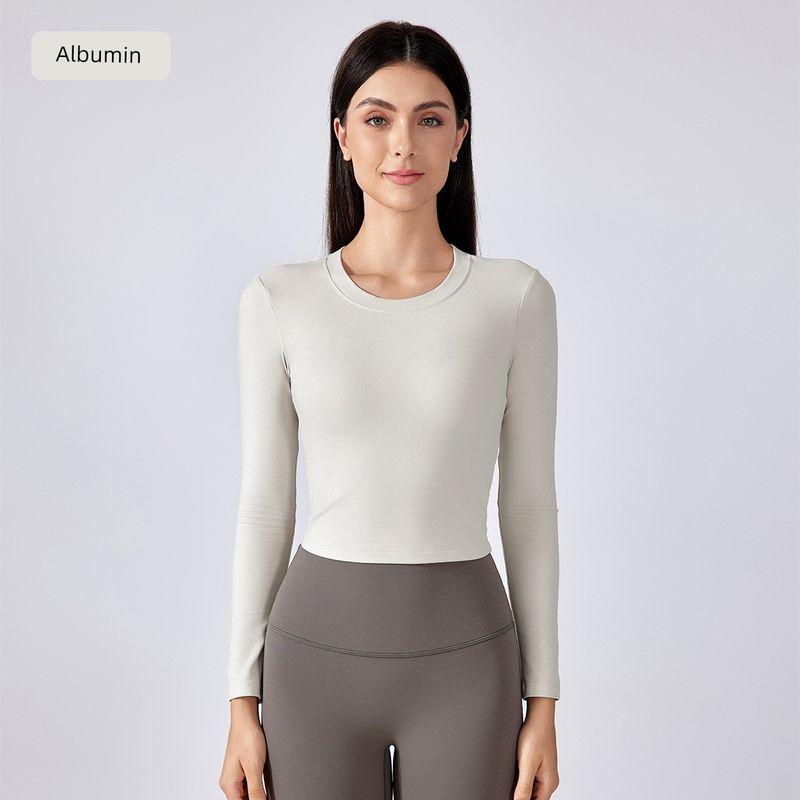 

Yoga Clothes Long Sleeves Tops Women s Sexy Beauty Back Bare Back Silm Slim Look Running Workout Exercise T-shirt with Chest Pad Albumin 6 (50.00 kg-55.00 kg