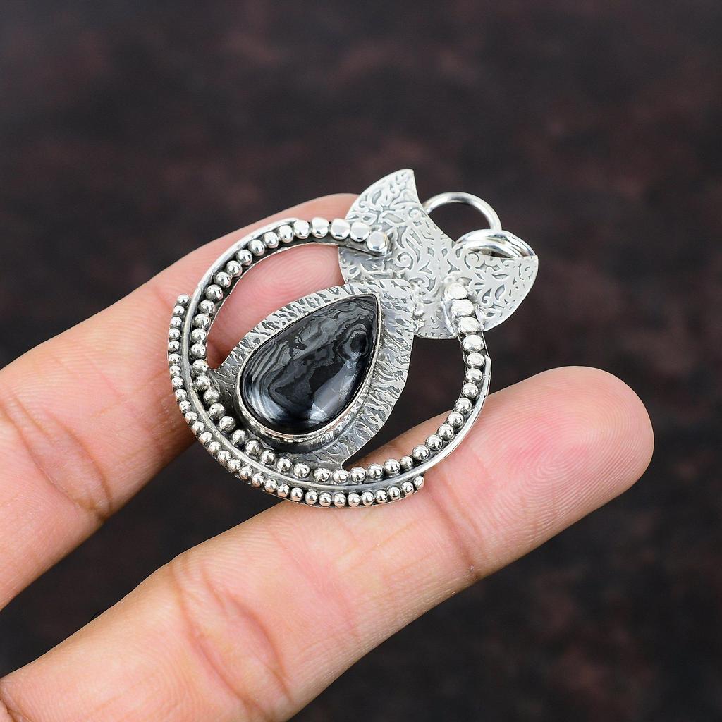 Psilomelane Pendant Awesome Gemstone Pendant 925 Sterling Silver Pendant Unique Style Pendant Psilomelane Jewelry Handmade Pendant For Gift