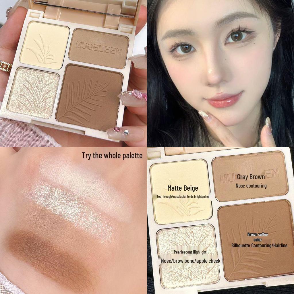 Four-Color Matte Contour and Highlight Palette for Nose and Brightening Shadow