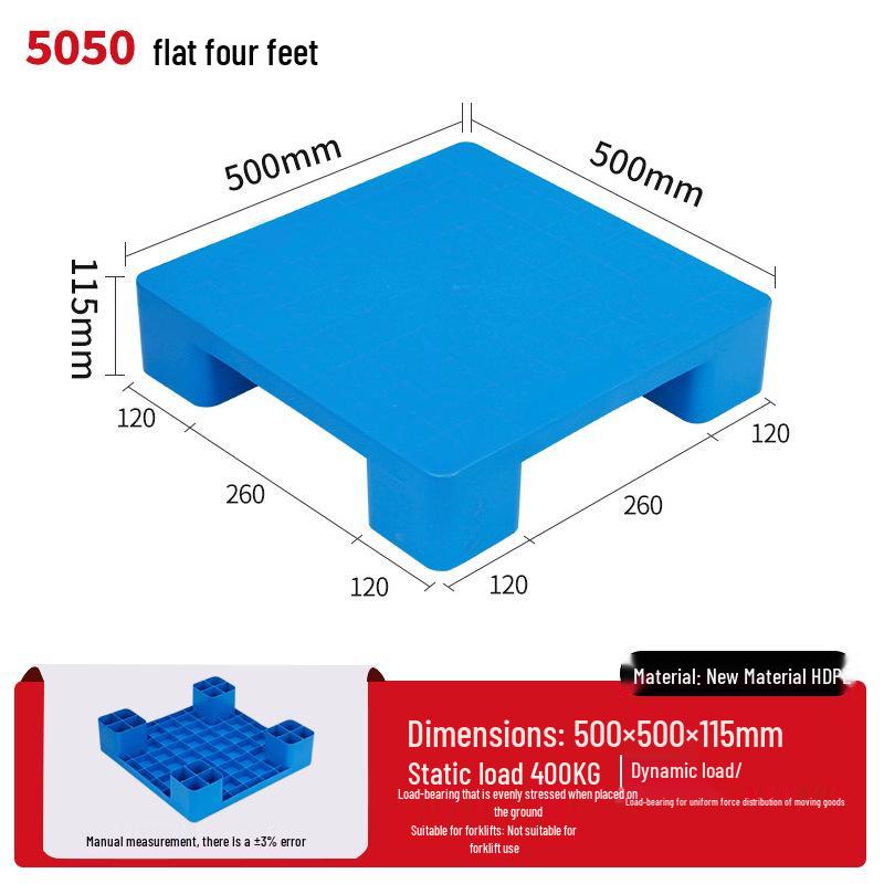 Warehouse Grid Plastic Pallet: Thickened Moisture-Proof Single-Sided Floor Mat for Logistics.