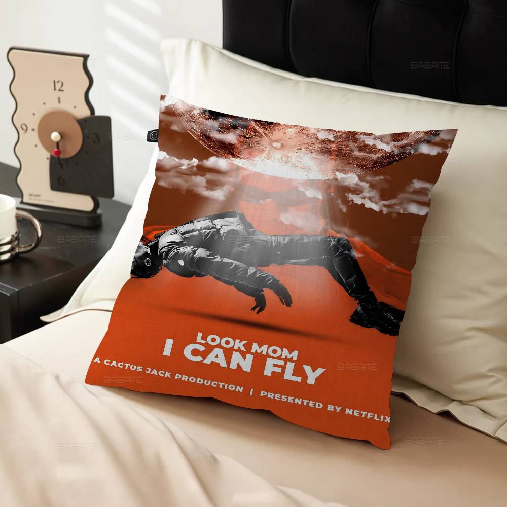 Hip Hop Singer T-Travis S-Scott Pillow Gifts Home Office Furnishings Bedroom Sofa Car Cushion Cover case 45x45cm