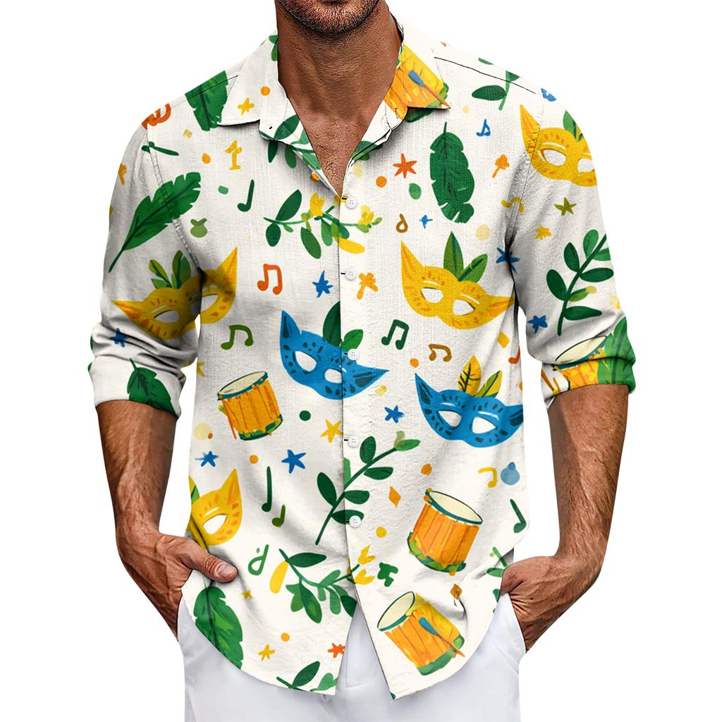 Męska koszula codzienna zapinana na guziki z długim rękawem